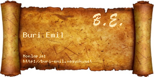 Buri Emil névjegykártya