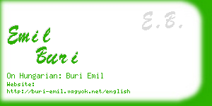 emil buri business card